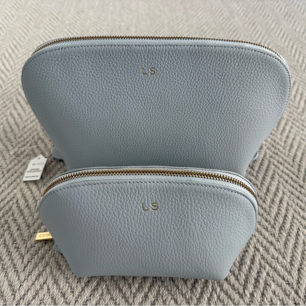 NEW Cuyana Travel Case Set (monogrammed with LS)
